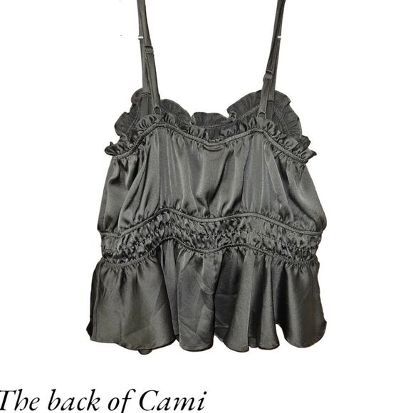 NEW Torrid Plus Size Peplum Satin Square Neck Crop Cami In Dark Silver. - Picture 9 of 15